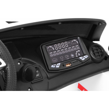 Mercedes-Benz GT R dla dzieci Lakier Biały + Napęd 4x4 + Nawiew powietrza + Pilot + EVA + MP3 LED